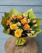 Букет цветов из:  Альстромерии и Розы #REPLACE_PRED# Балаганске