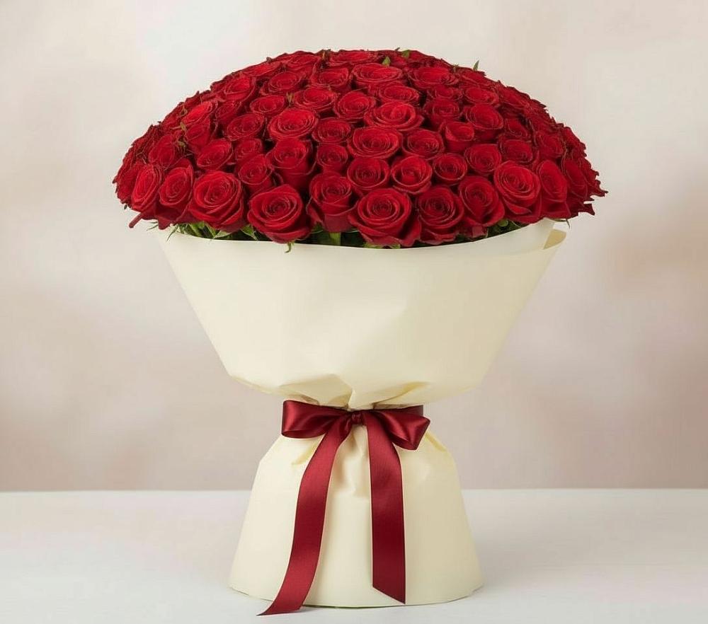 Букет 101 Красная роза Милано в Балаганске