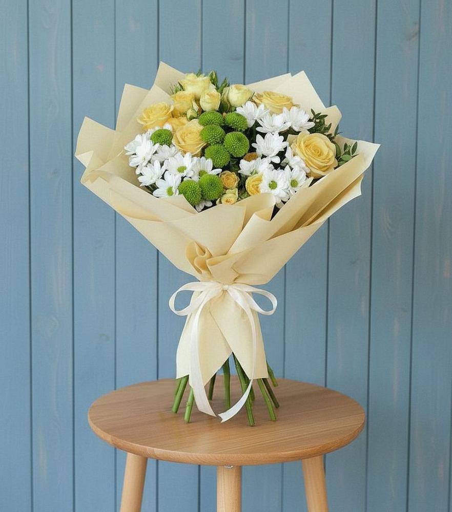 Букет цветов из: Хризантемы и Розы в Балаганске