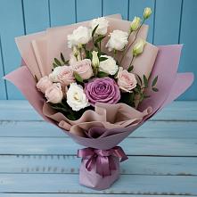 Букет цветов из:  Розы и Лизиантусы #REPLACE_PRED# Балаганске