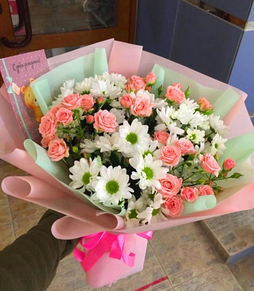 Букет цветов из: Розы и Хризантемы в Балаганске