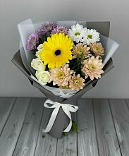 Букет цветов из:  Розы, Герберы и Хризантемы в Балаганске