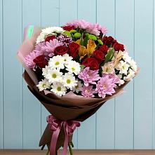 Букет цветов из:  Розы, Хризантемы и Альстромерии в Балаганске