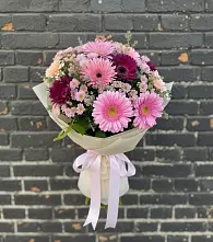 Букет цветов из:  Герберы и Хризантемы в Балаганске