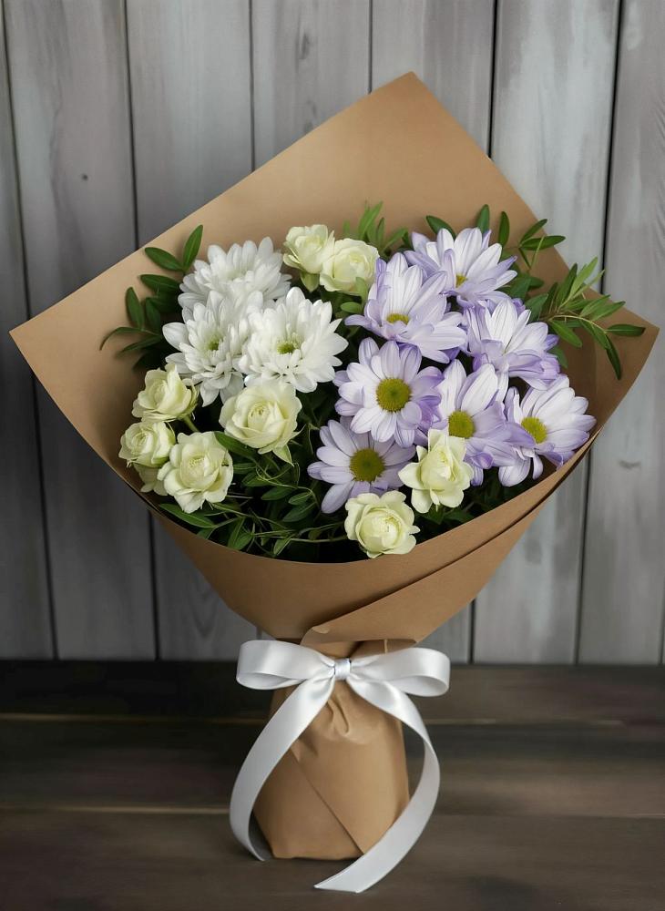 Букет цветов из: Хризантемы и Розы в Балаганске